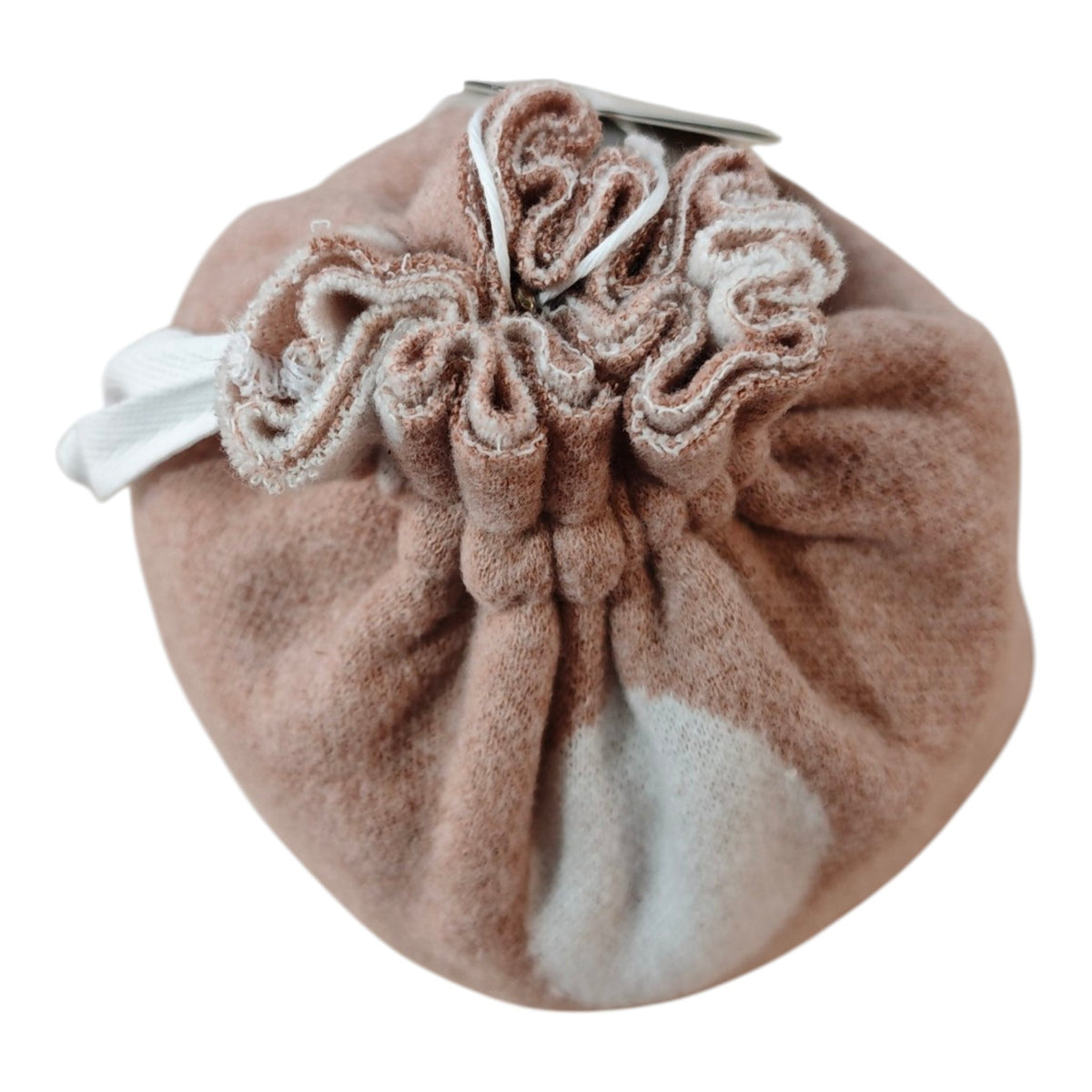 Cappello Neonata in Maglia Jacquard a Pois Pietra Lalalù
