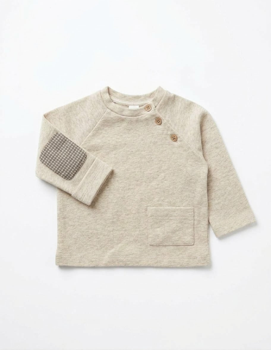 Completo Neonato Maglia e Pantalone in Caldo Cotone Jacquard Cacao Lalalù