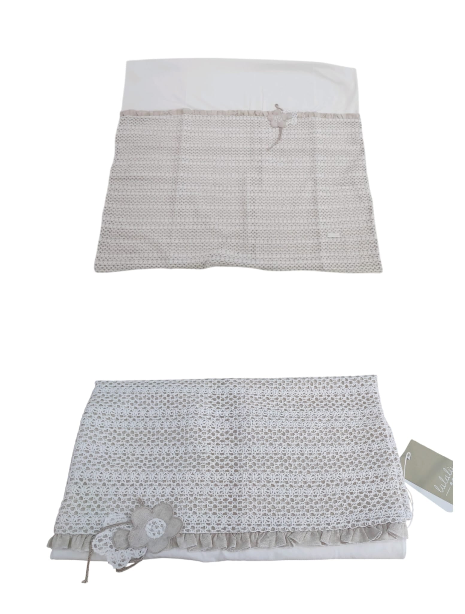 Copertina neonata BIANCA E BEIGE ROMANTICA