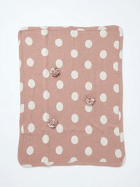 Copertina Neonata in Maglia Jacquard a Pois Pietra Lalalù
