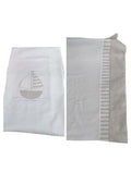 Copertina Jersey Bianca e Beige Barchetta Lalalu' - Neonato