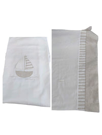 Copertina Jersey Bianca e Beige Barchetta Lalalu' - Neonato