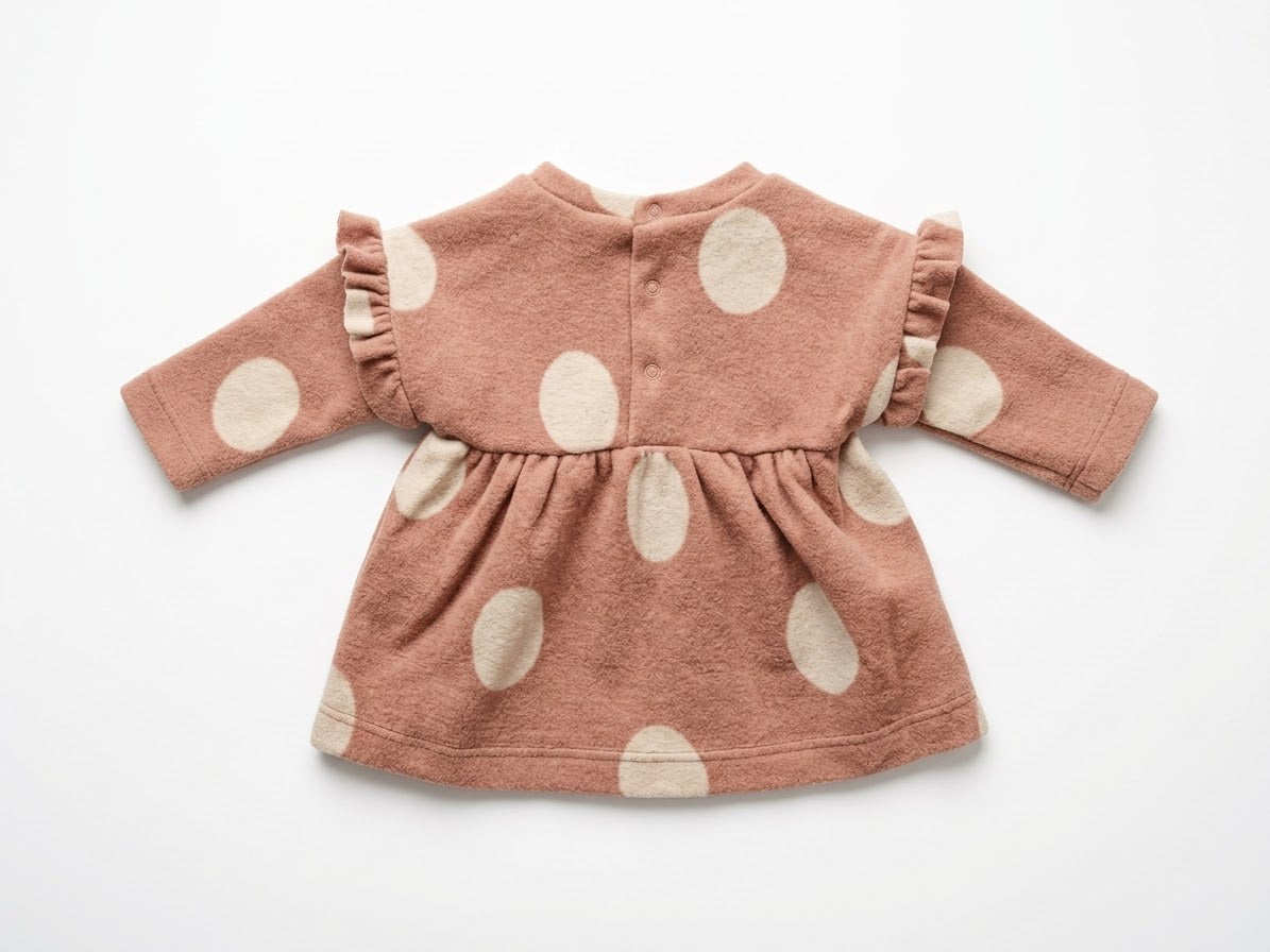 Completo Neonata Maglia con Rouches e Leggings a Pois Pietra Lalalù