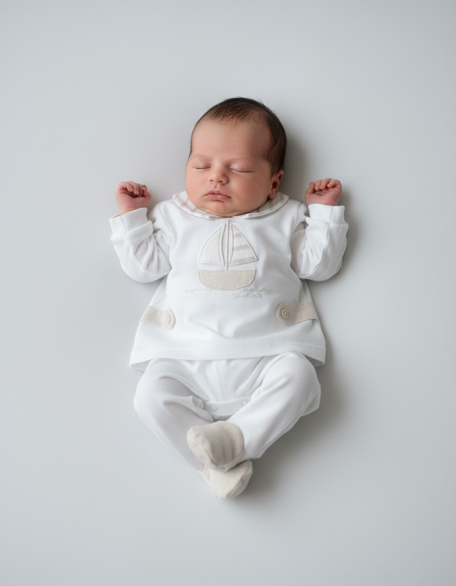 Completo clinica jersey neo COTONE BIANCO E BEIGE