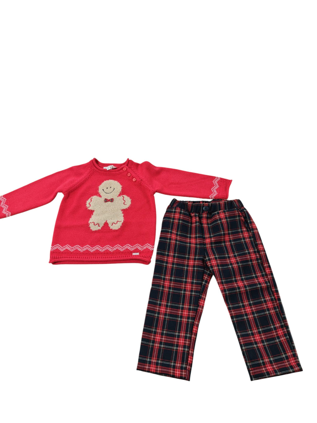 MAGLIONCINO CON PANTALONE TARTAN LALALU NATALE