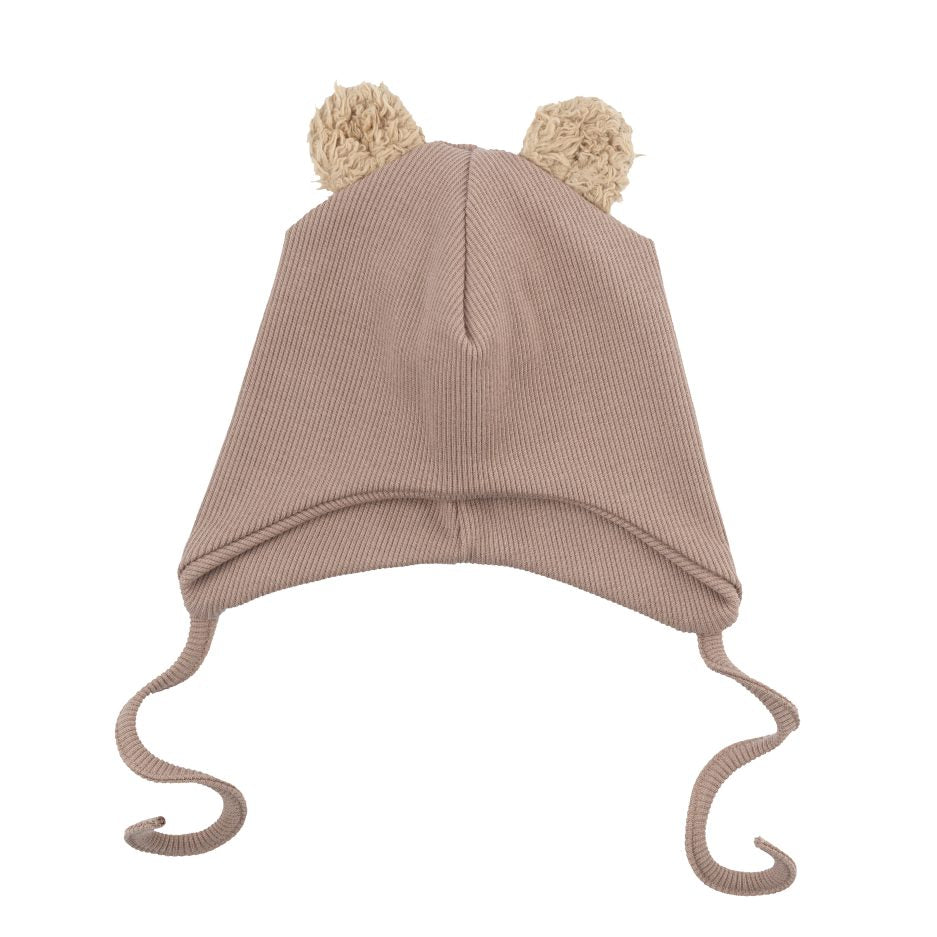 Cappello con Orecchie Wooly Organic a Costine - Gots -  - Neonati