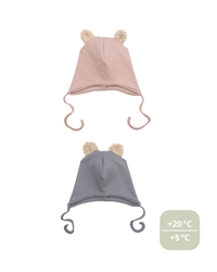 Cappello con Orecchie Wooly Organic a Costine - Gots -  - Neonati