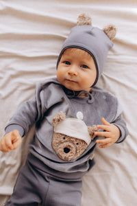 Cappello con Orecchie Wooly Organic a Costine - Gots -  - Neonati