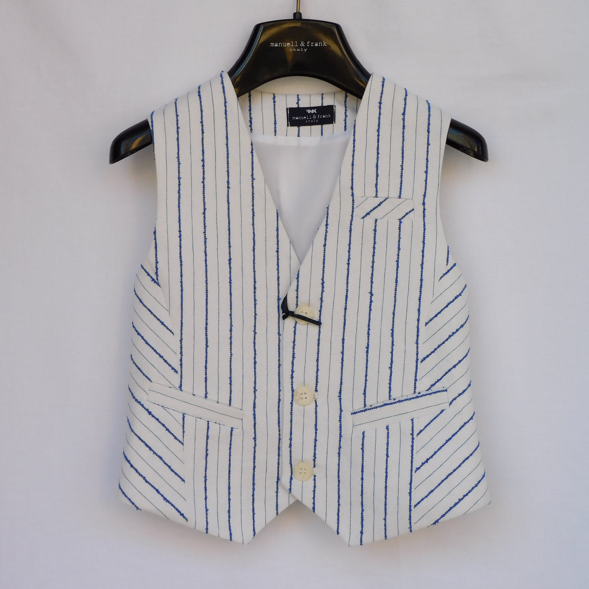 Panciotto con Riga Royal su Base Bianca Bambino Coordinabile