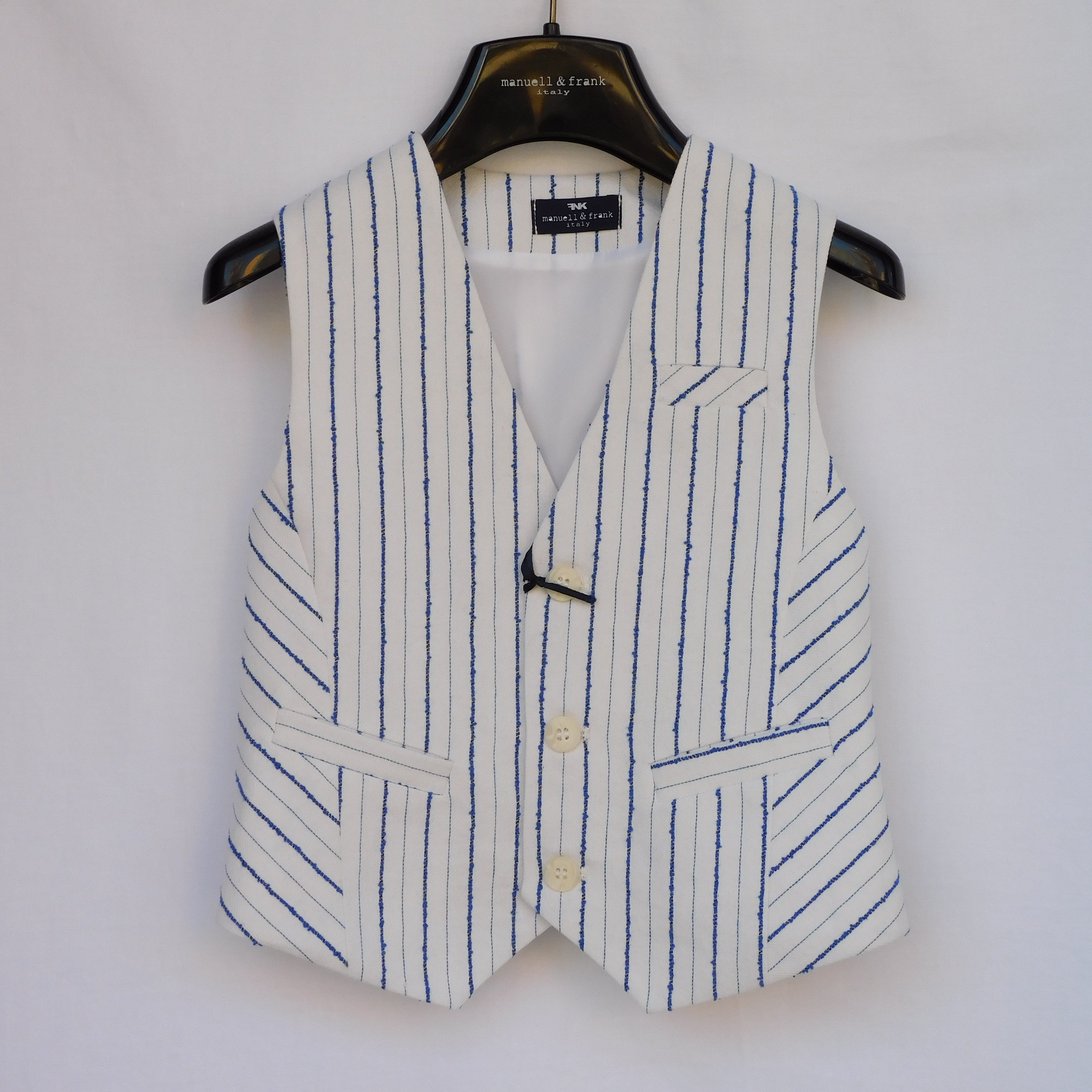 Panciotto con Riga Royal su Base Bianca Bambino Coordinabile