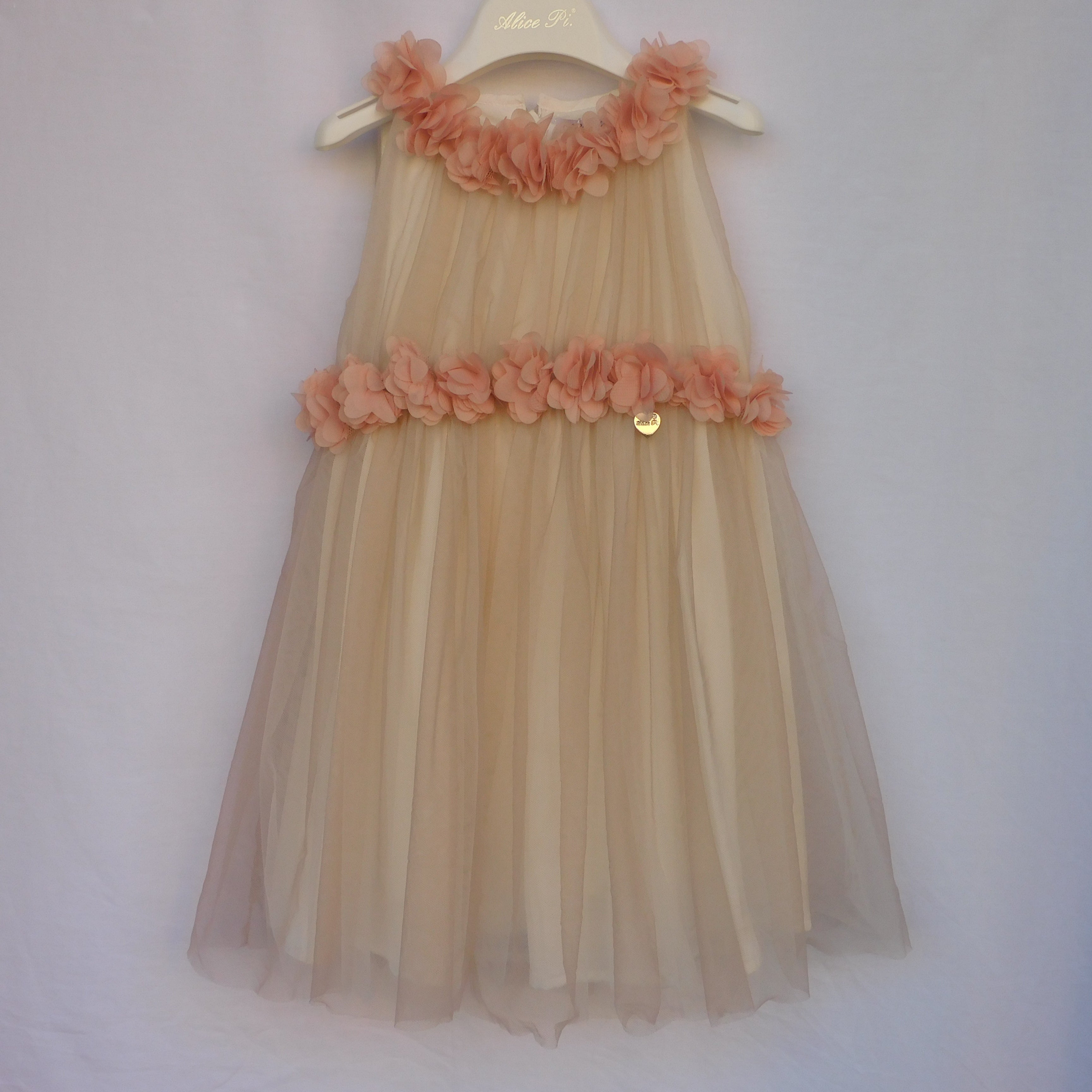 Scamiciato Fiori 3D Bicolore - Est. 100% Ny - Int. 1 100% Pl Int.2 - Bambina