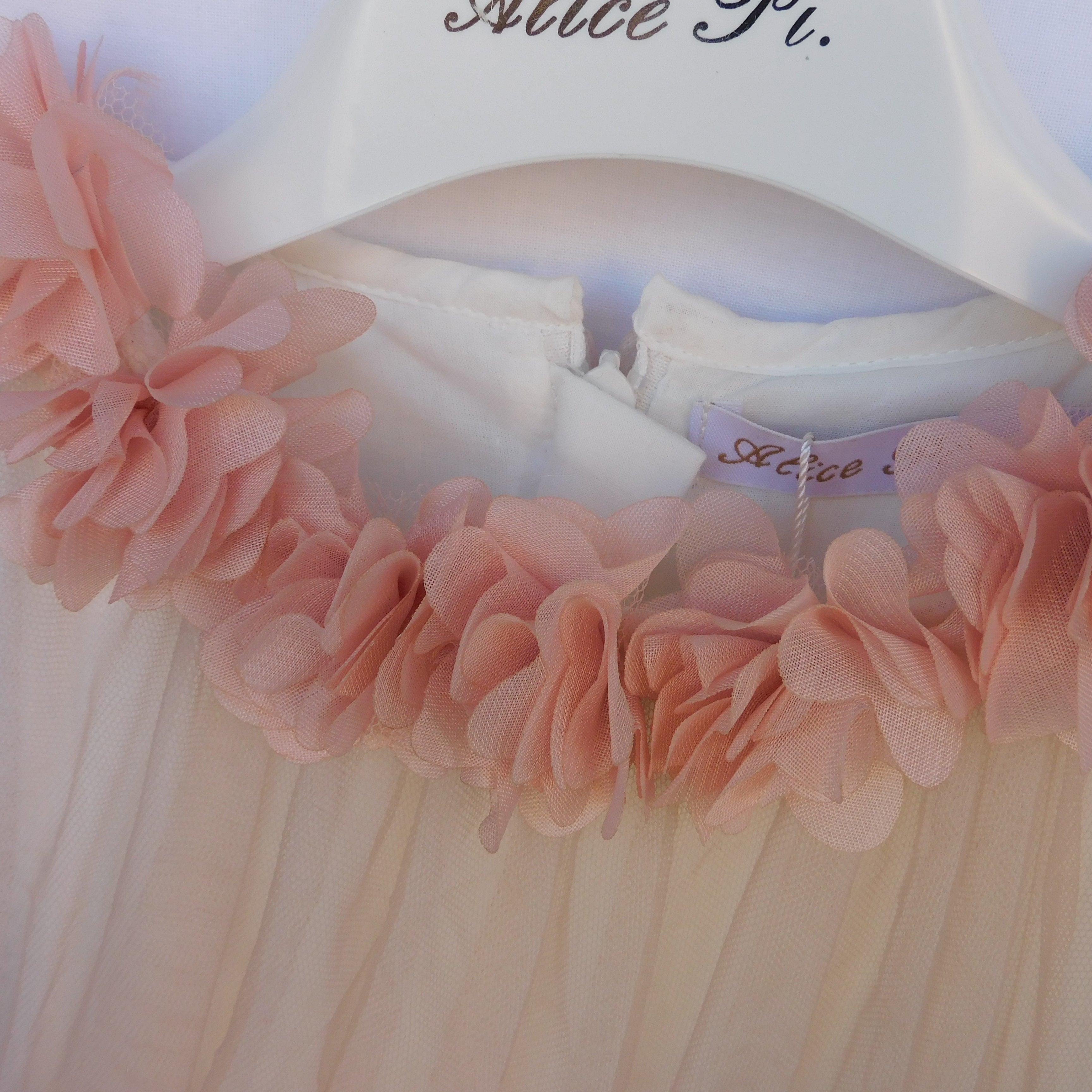 Scamiciato Fiori 3D Bicolore - Est. 100% Ny - Int. 1 100% Pl Int.2 - Bambina