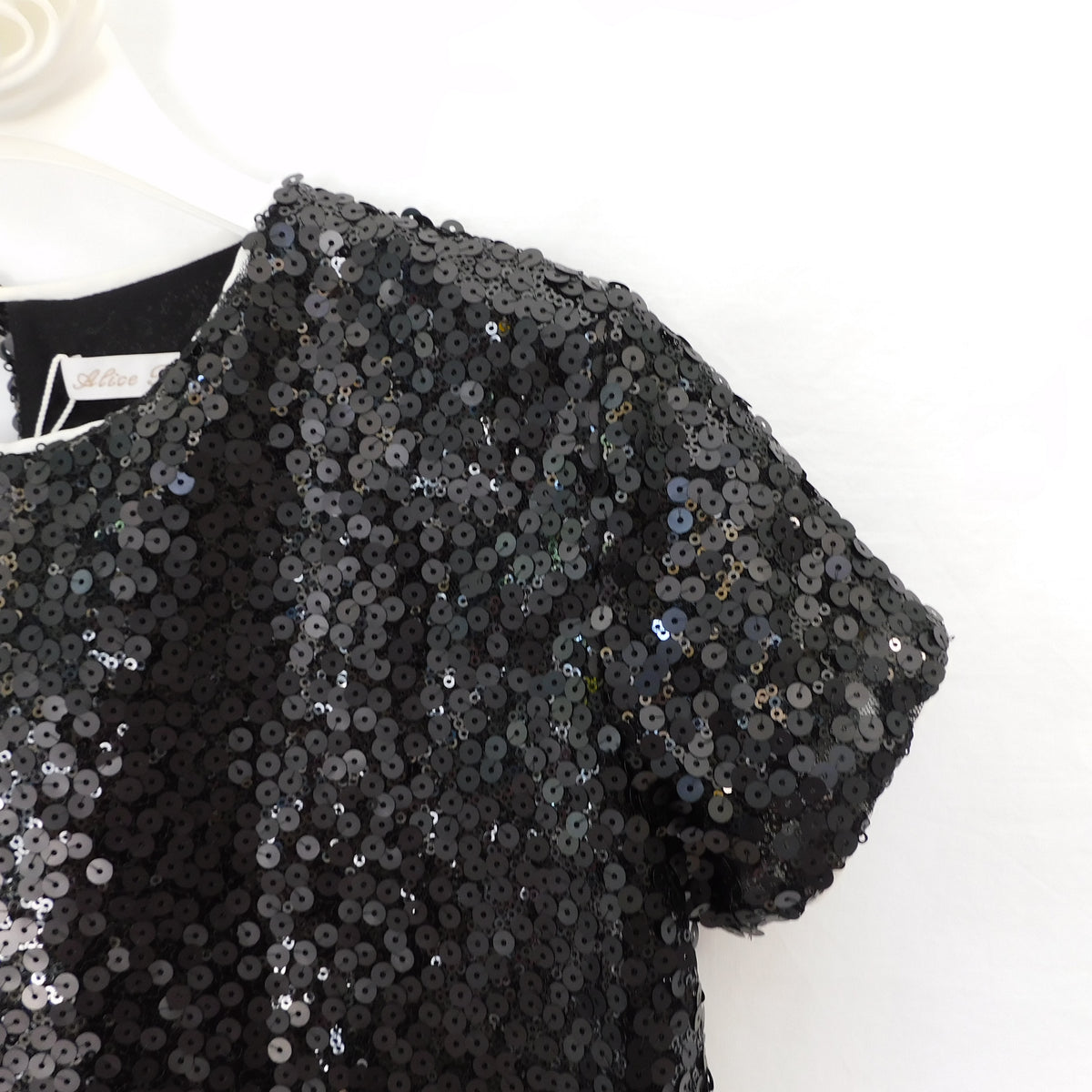 T-shirt e maglie Top Paillettes con Rosa Staccabile - 100% Pl Alice Pi - Bambina