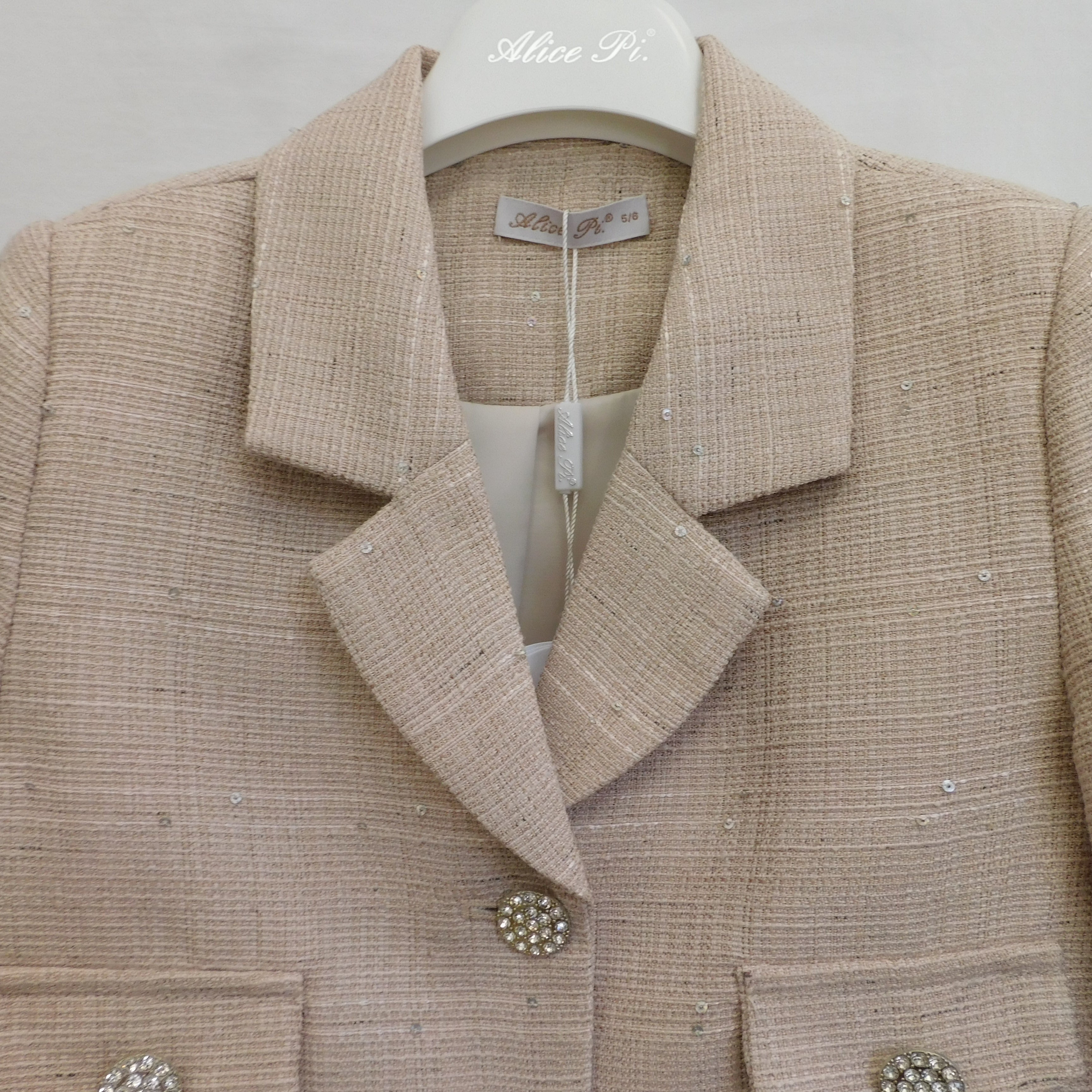Giacca Corta Chanel - "Est. 96% Pl 4% Sp - Int. " Alice Pi - Bambina