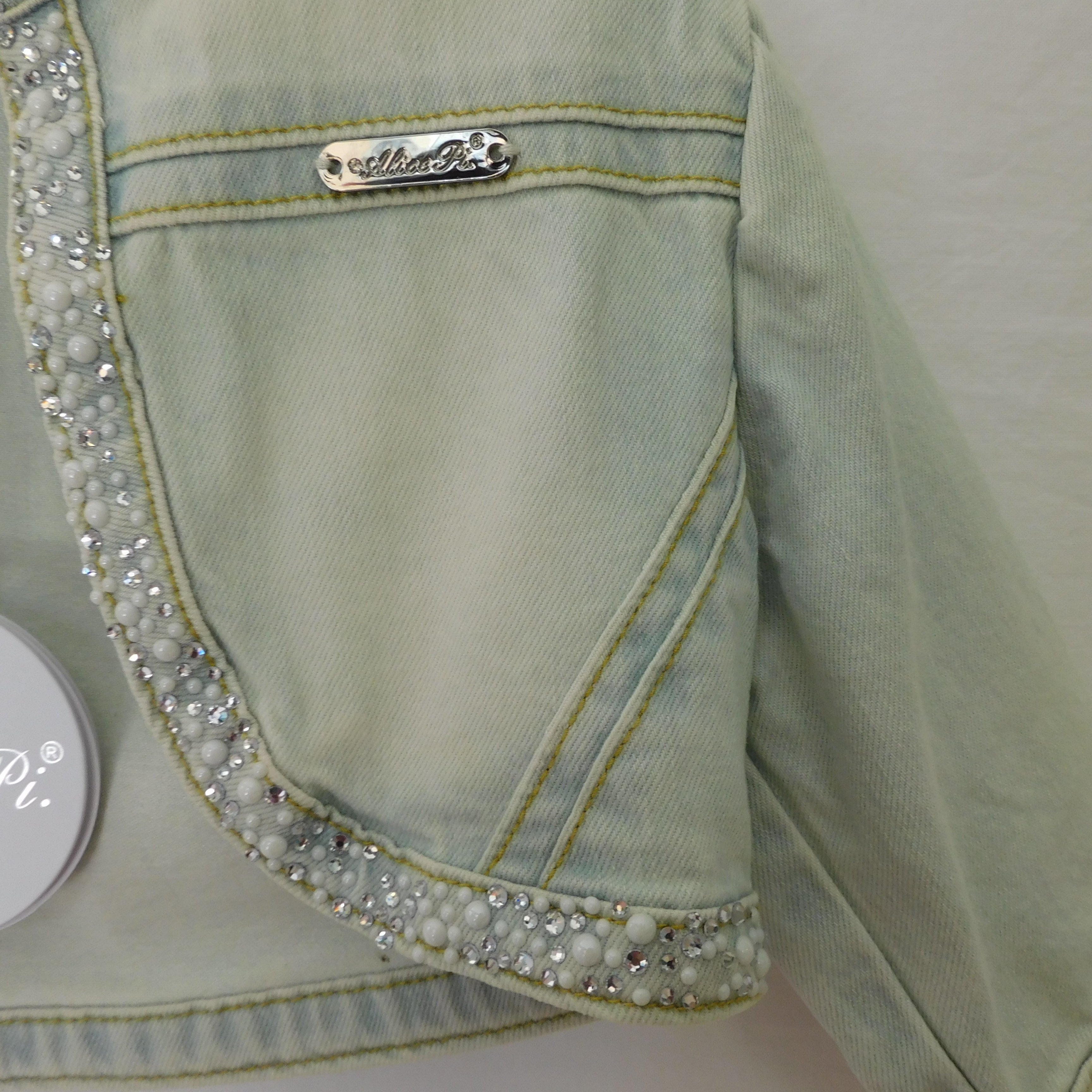 Jeans Coprispalle in Denim e Strass - 98% Co 2% Ea Alice Pi - Bambina