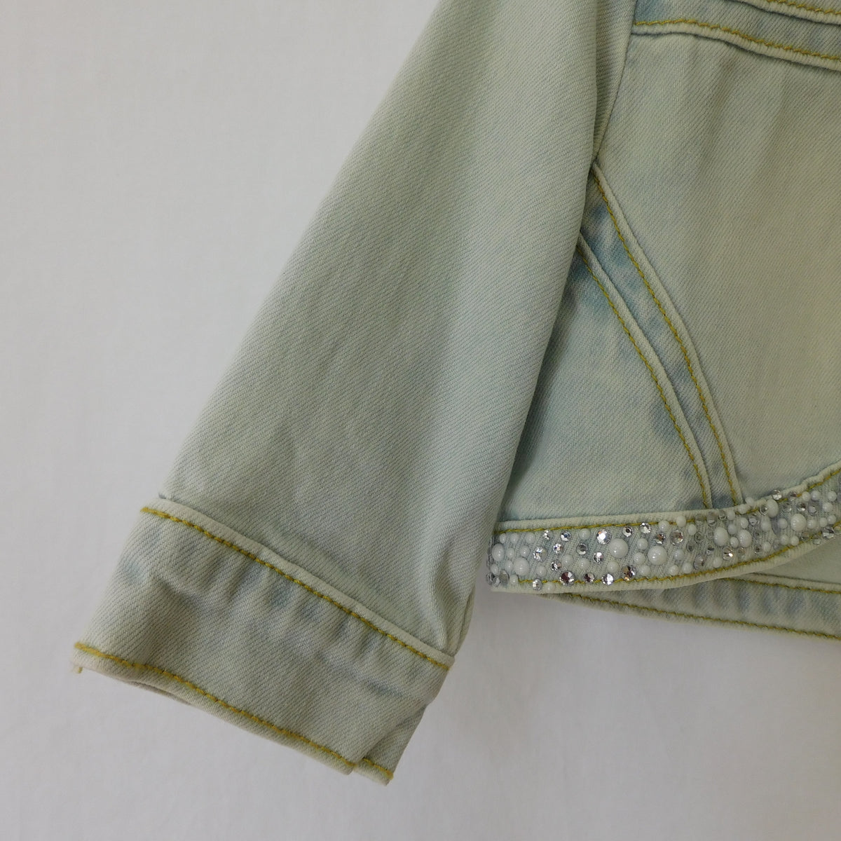 Jeans Coprispalle in Denim e Strass - 98% Co 2% Ea Alice Pi - Bambina