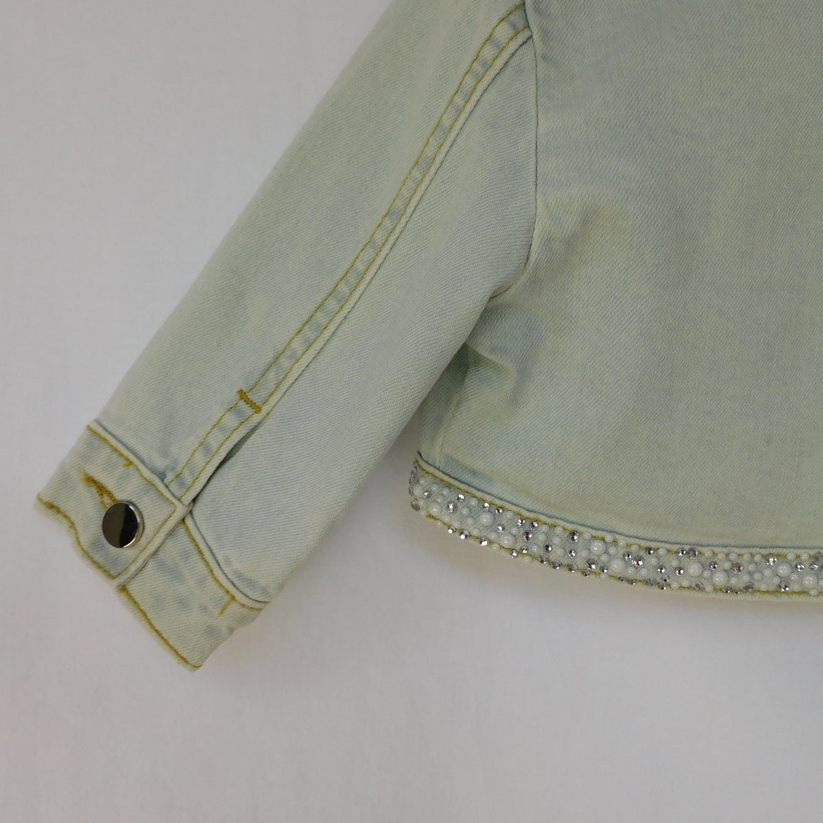 Jeans Coprispalle in Denim e Strass - 98% Co 2% Ea Alice Pi - Bambina