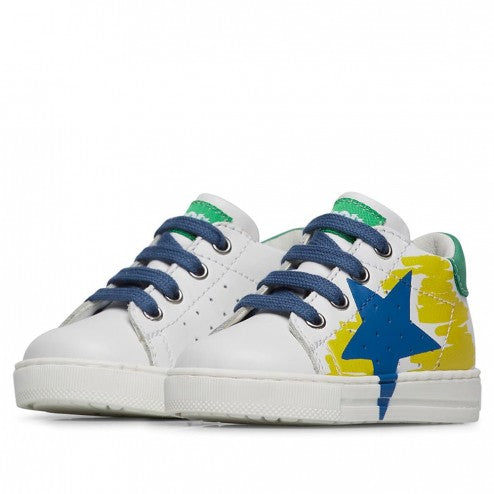 Scarpe Falcotto Salazar Painted Calf White-yellow-azure - Neonato