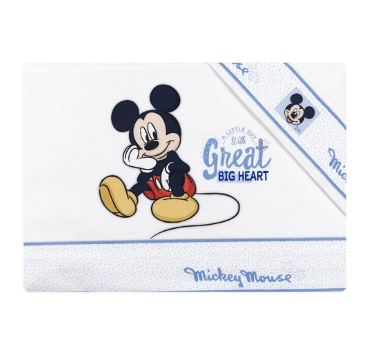 Set Culla-passeggino 3 Pz Disney Topolino (34X72) 1 Lenzuolo Piano Sopra 1 Feder
