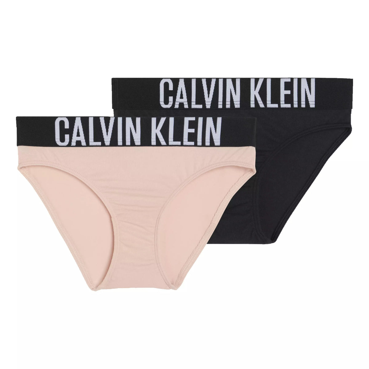 Set 2 Slip Bikini Ragazza Nero e Rosa Antico Calvin Klein