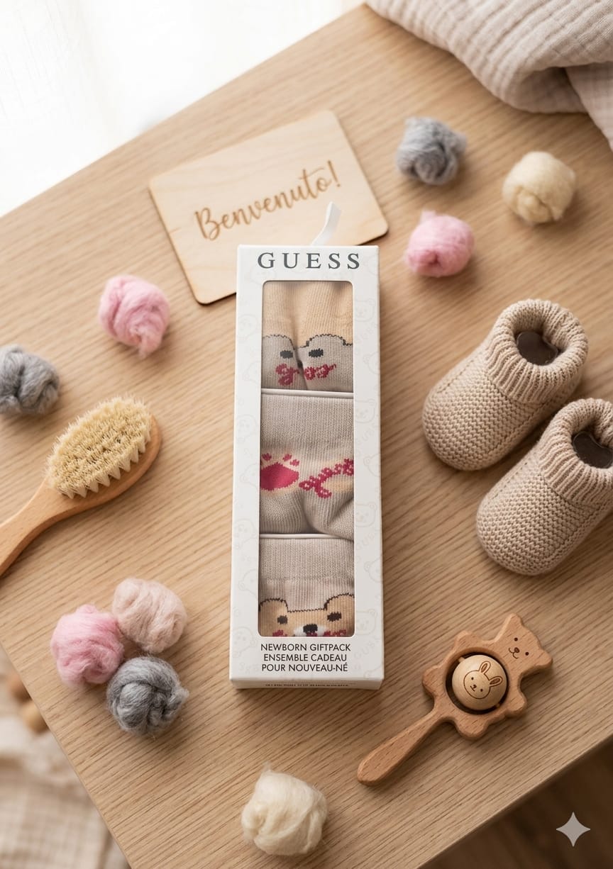CONFEZIONE DA 3 PAIA DI CALZINI GUESS NEONATI