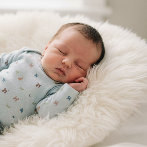 BODY MANICA LUNGA CON FANTASIA DI CANI WOOLY ORGANIC