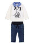 Completo 2 Pezzi Felpa con Colletto + Jeans Elasticizzato Guess - Neonato
