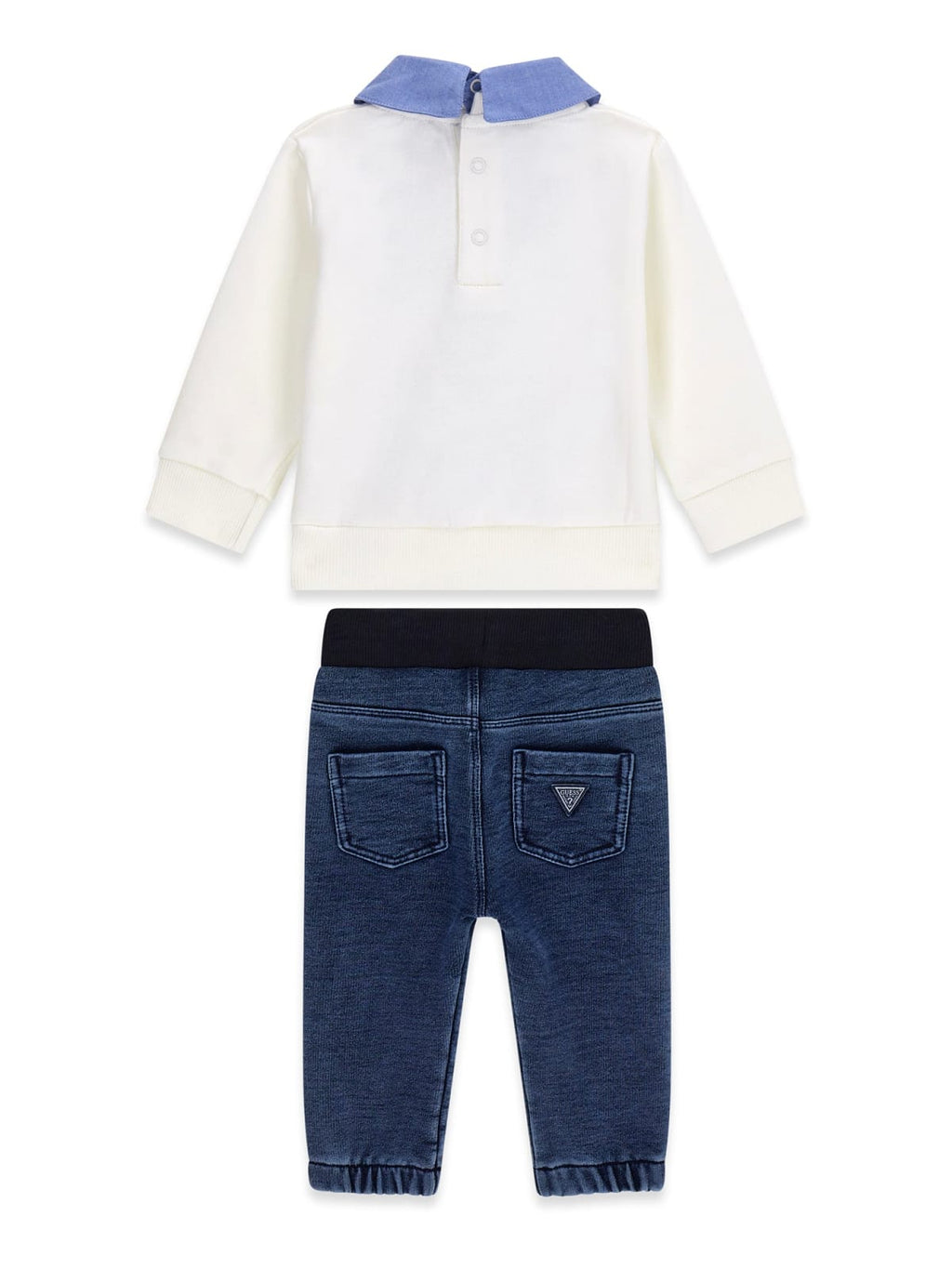 Completo 2 Pezzi Felpa con Colletto + Jeans Elasticizzato Guess - Neonato