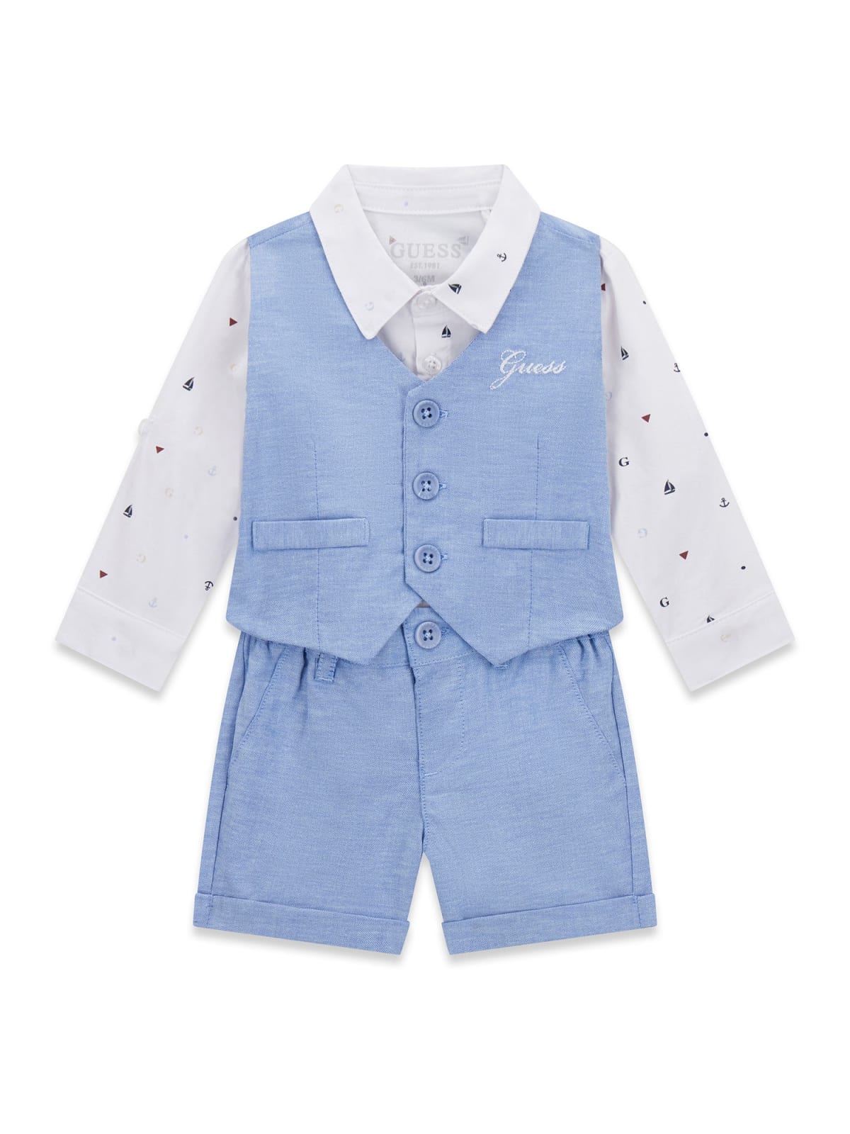 Set Guess Camicia + Gilet+ Pantaloncino - Neonato