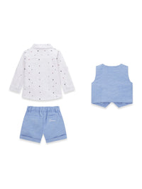 Set Guess Camicia + Gilet+ Pantaloncino - Neonato