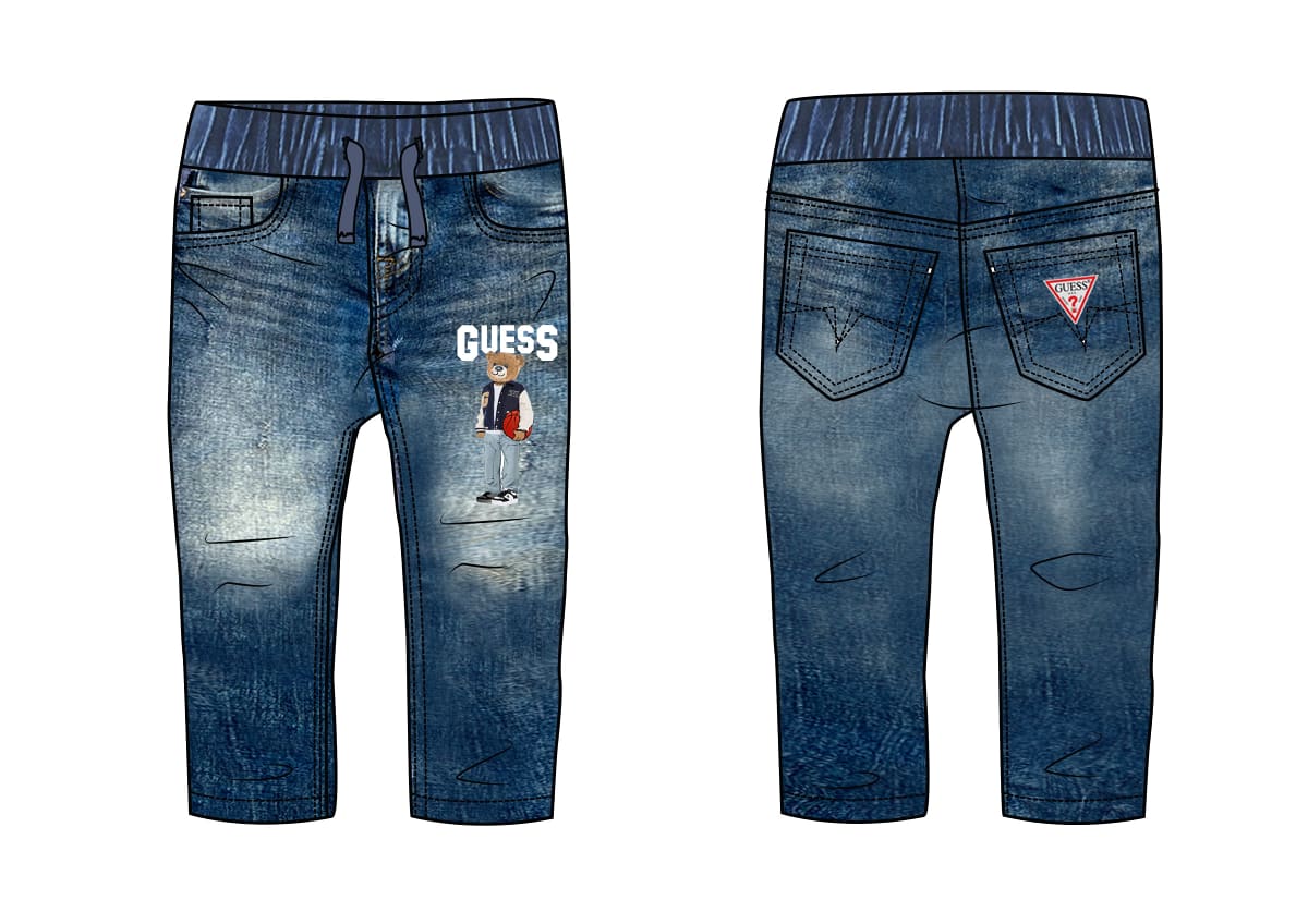 Pantaloni Blu Denim Guess Neonato