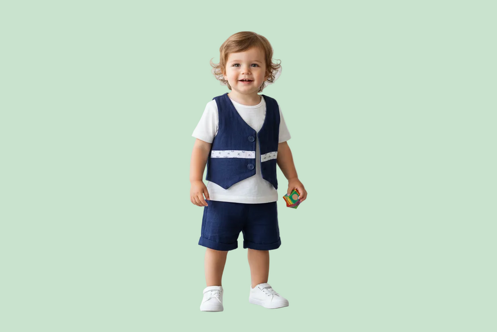 COMPLETO 3 PZ T-SHIRT+ PANTALONCINO+ GILET CORREDINO