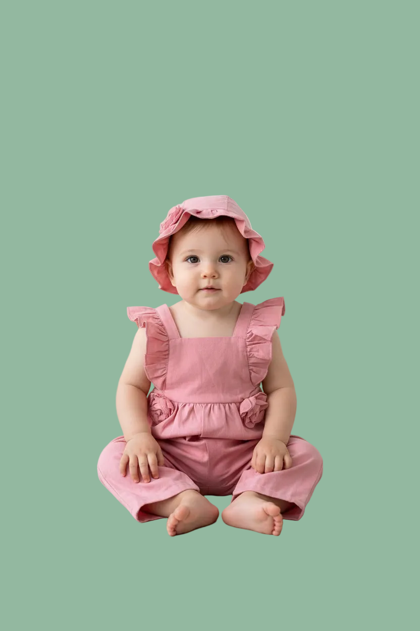 SALOPETTE+ CAPPELLINO IN LINO CORREDINO
