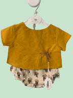 COMPLETO 2 PEZZI  BLUSA+ COULOTTE IN LINO CORREDINO