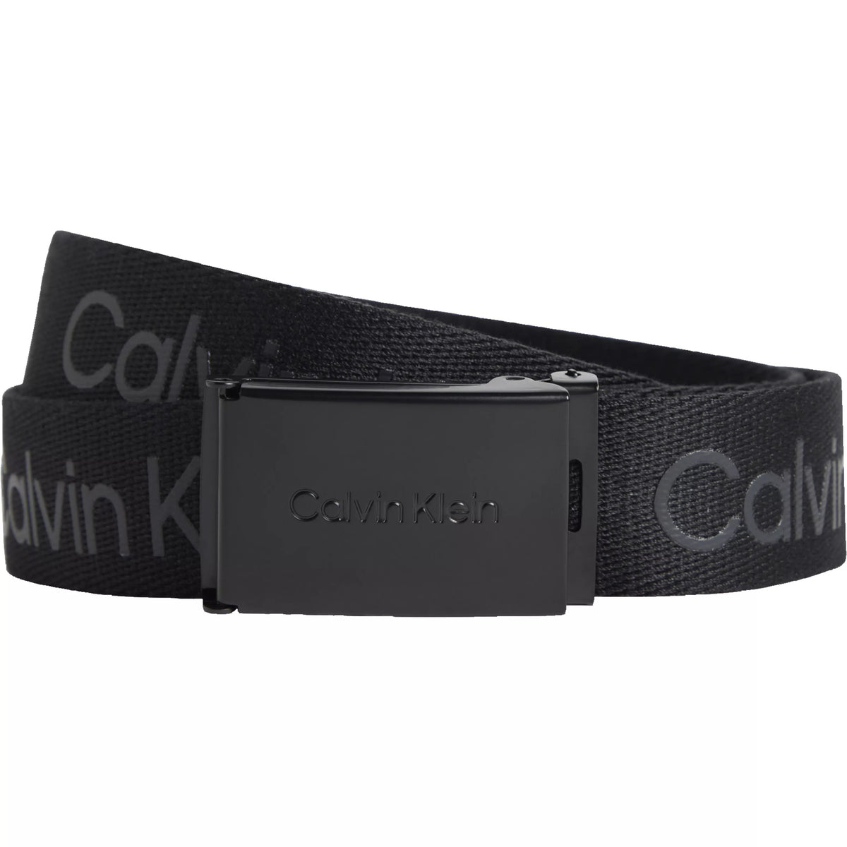 Cintura in Tela Logo Ragazzi Nera Calvin Klein
