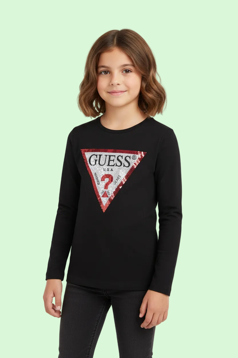 T-SHIRT CON LOGO GUESS E STRASS