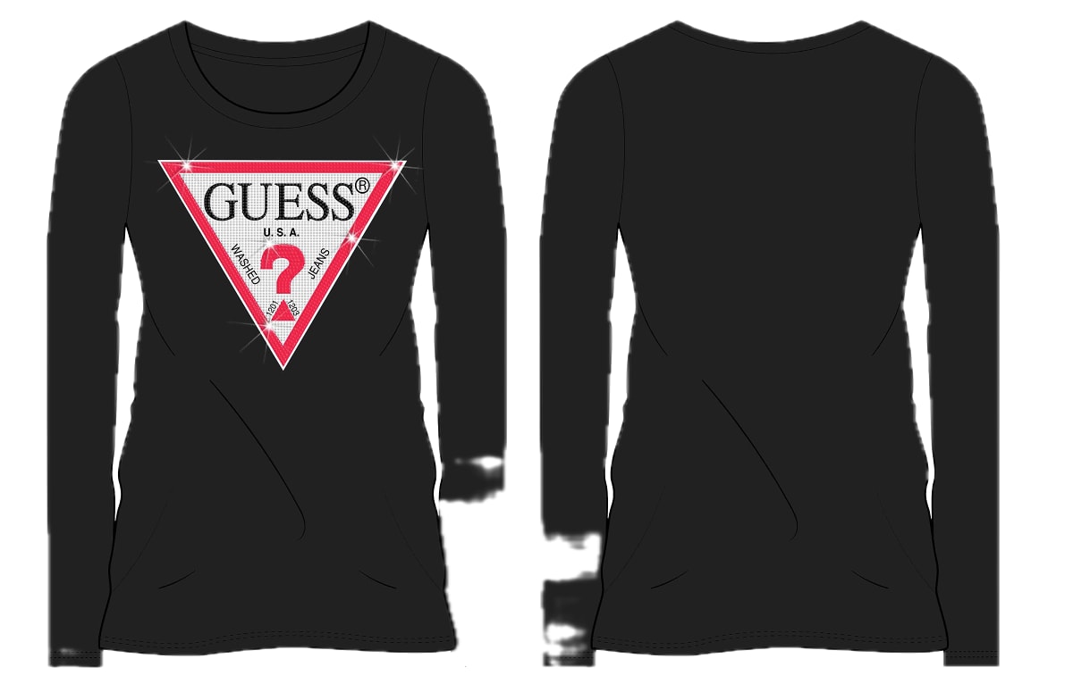 T-shirt con Logo Guess e Strass - Bambina