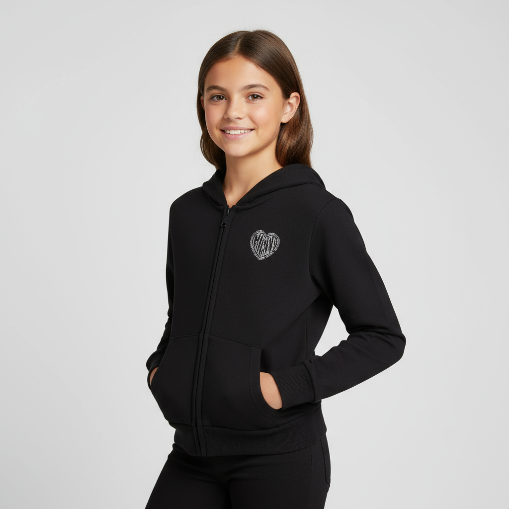 HOODED LS ACTIVE TOP W/ZIP
