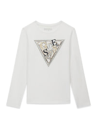 T-shirt con Paillettes Sul Logo Guess - Bambina
