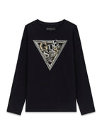 T-shirt con Paillettes Sul Logo Guess - Bambina