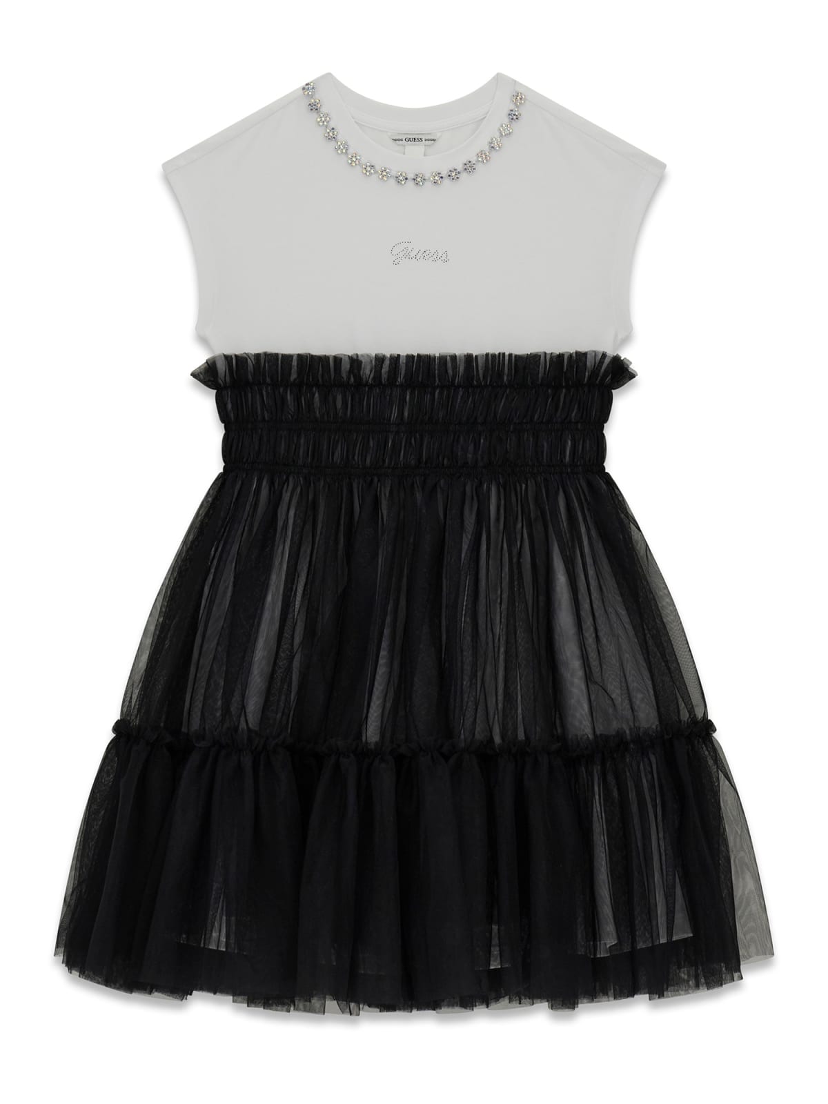 Vestito con Tulle e Strass Guess - Bambina