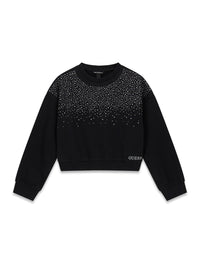 Felpa Cropped con Strass Guess - Ragazza