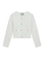 Cardigan Bianco Guess con Ricami e Bottoni Argento - Ragazza