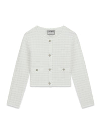 Cardigan Bianco Guess con Ricami e Bottoni Argento - Ragazza