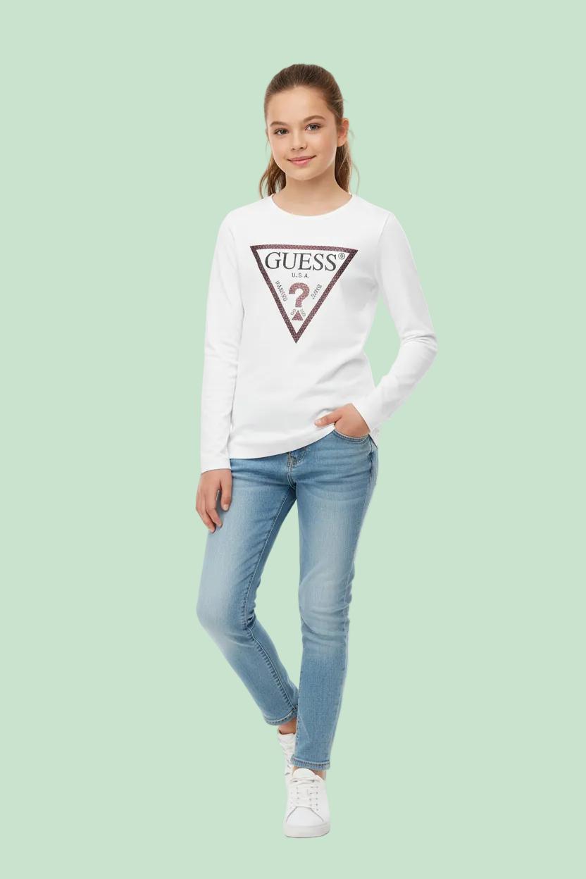 T-SHIRT CON LOGO FRONTALE GUESS