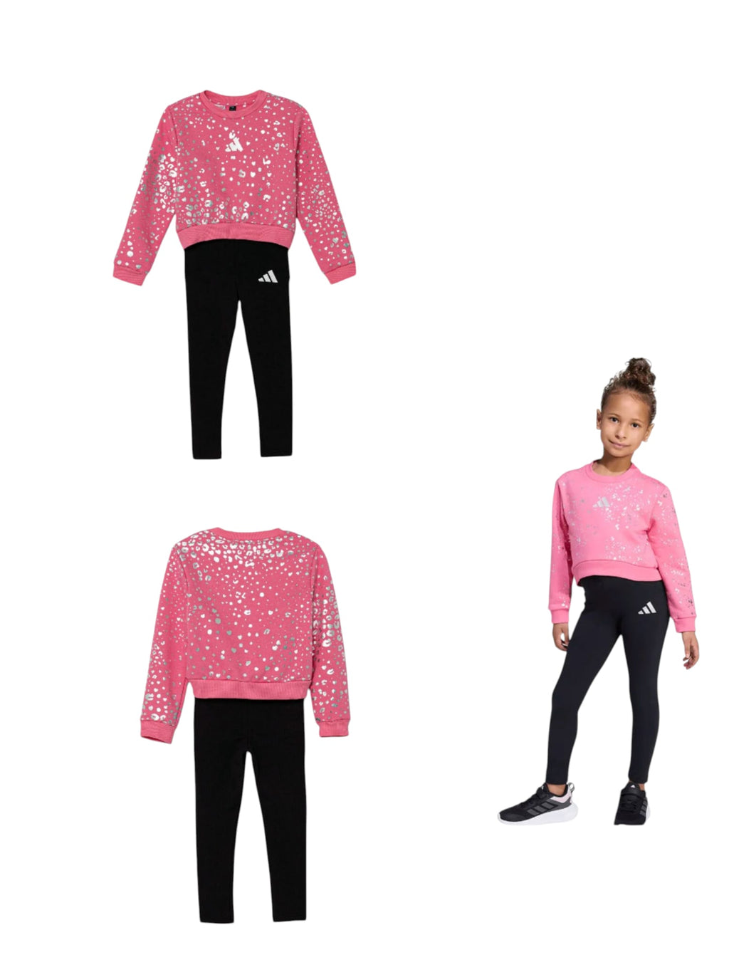 Tuta adidas leopardata fucsia/nero