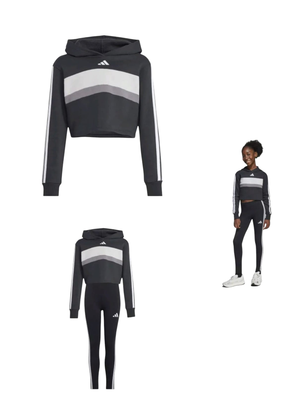 TUTA ADIDAS CON FELPA CROP E LEGGINGS