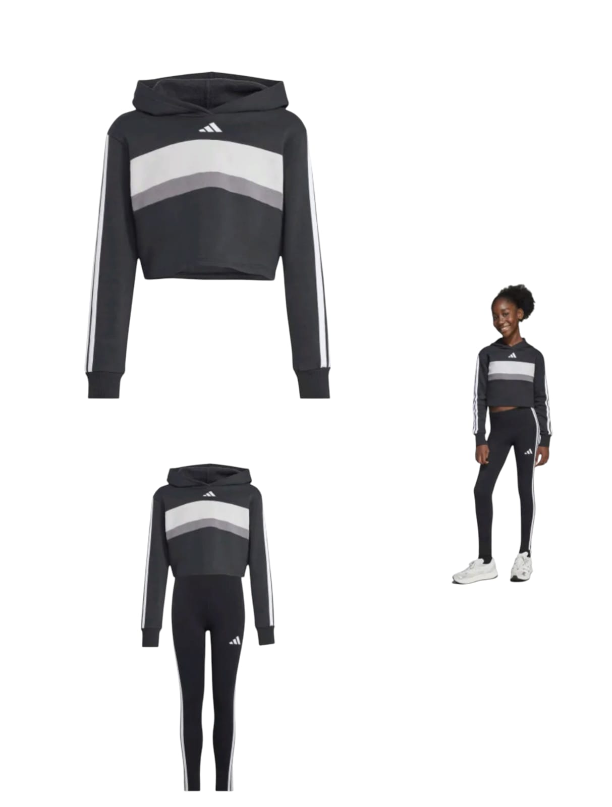 TUTA ADIDAS CON FELPA CROP E LEGGINGS