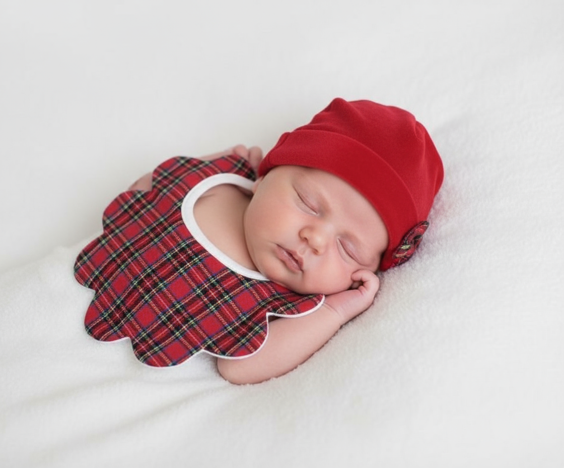 SET BABY BAVETTA E CAPPELLINO NATALE NEONATA KLAIADì