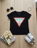 T-SHIRT MANICA CORTA CON LOGO GUESS PAIETTATO BAMBINA